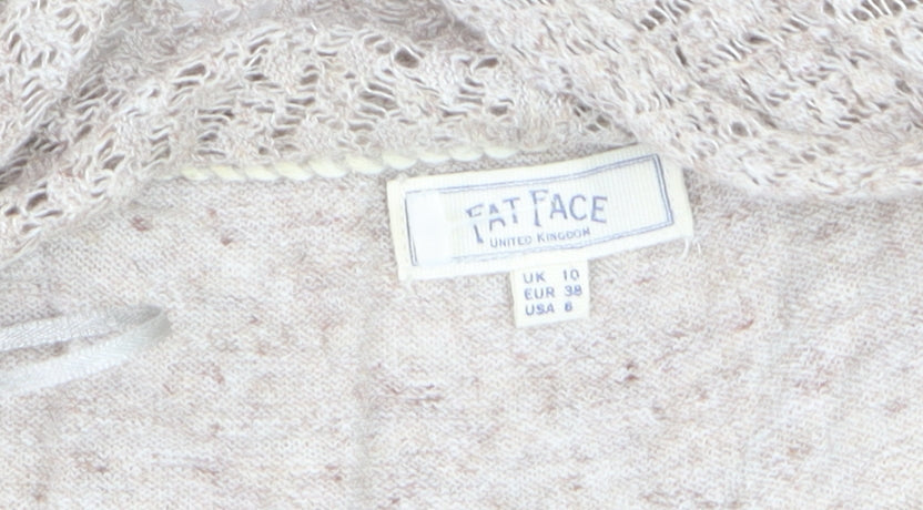FatFace Women’s Beige Open Knit Long Sleeve Cardigan Size 10