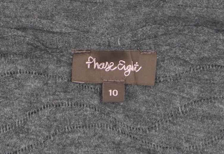 Phase Eight Women Grey Long Sleeve Cardigan Size 10 Lightweight Knit