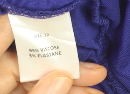 Artigiano Women’s Purple Wrap Style Viscose Jersey Blouse Size 12