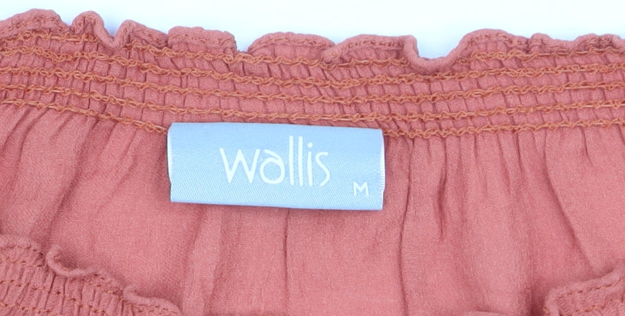 Wallis Women’s Orange Off Shoulder 3/4 Sleeve Peasant Blouse M