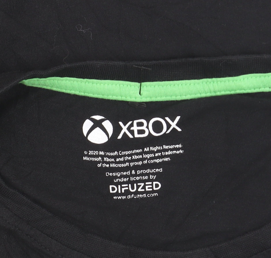 F&F Xbox Black Green Graphic Men's 2XL Short Sleeve T-Shirt