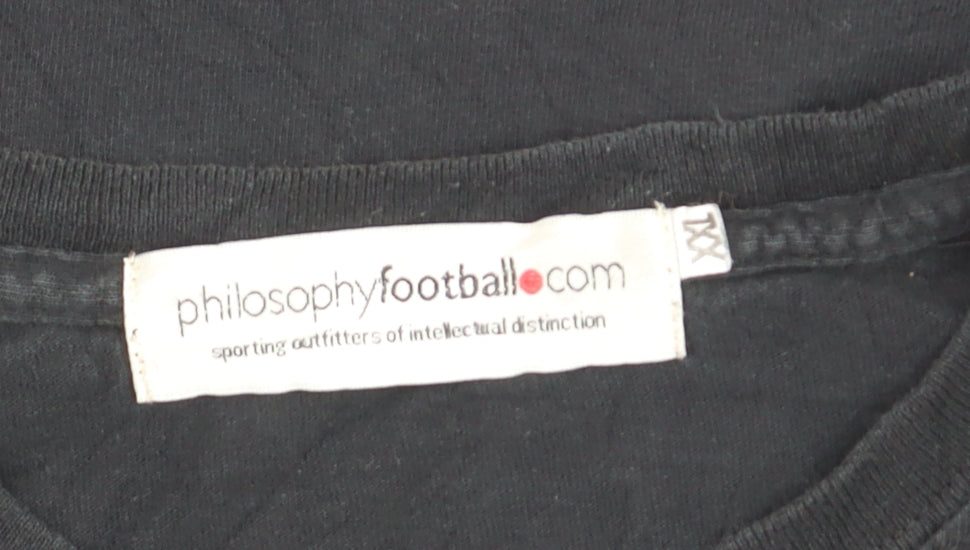Philosophy Football Men's Black Graphic T-Shirt XXL We Shall Overcome