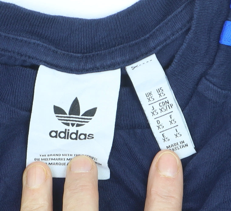 Adidas Men's Navy Blue Crew Neck Short Sleeve T-Shirt XS