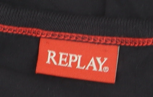 Replay Men’s Black Long Sleeve Cotton Crew Neck Top M