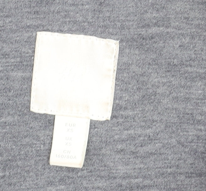 H&M Men's Grey Button-Up Fleece Overshirt XS Regular Fit