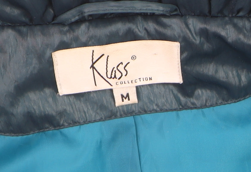 Klass Collection Women's Blue Mid-Length Puffer Coat M