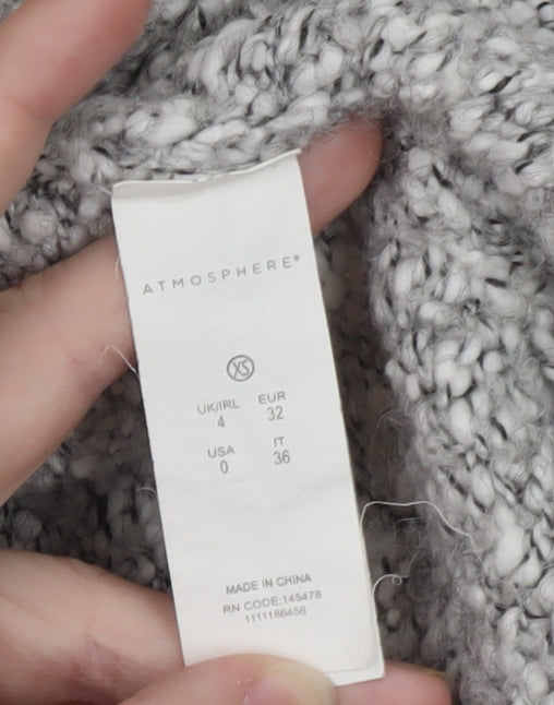 Atmosphere Women Grey Chunky Knit Open Cardigan XS