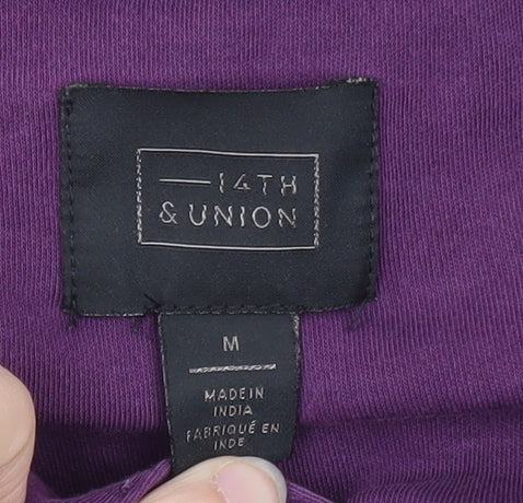 14th & Union Men's Purple Long Sleeve Cotton Polo Shirt Size M
