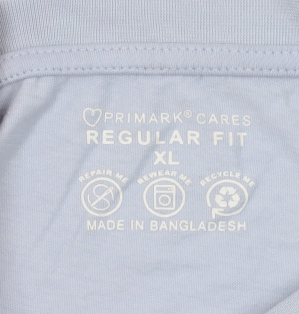 Primark Men’s Blue Long Sleeve Regular Fit T-Shirt XL
