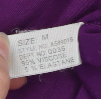 House of Fraser Women’s Purple Viscose V-Neck 3/4 Sleeve T-Shirt Size M