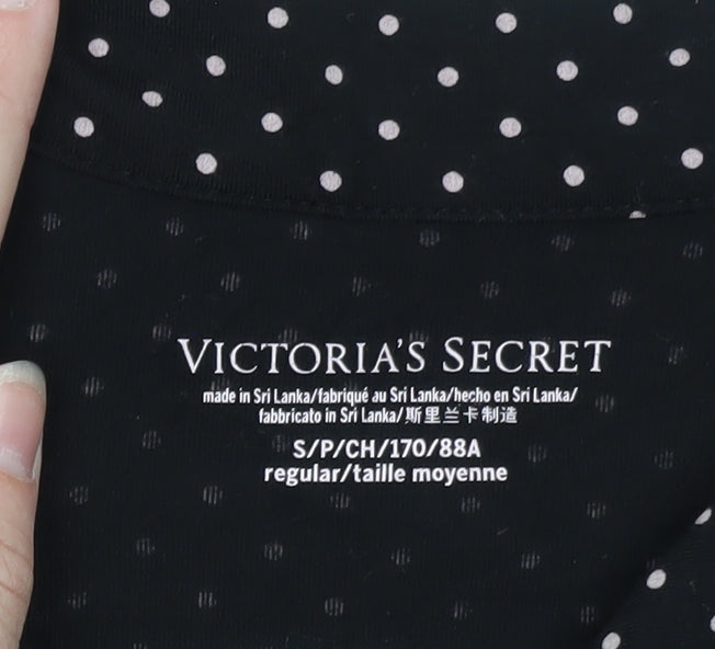Victoria's Secret Women's Black Polka Dot Long Sleeve Pyjama Top S