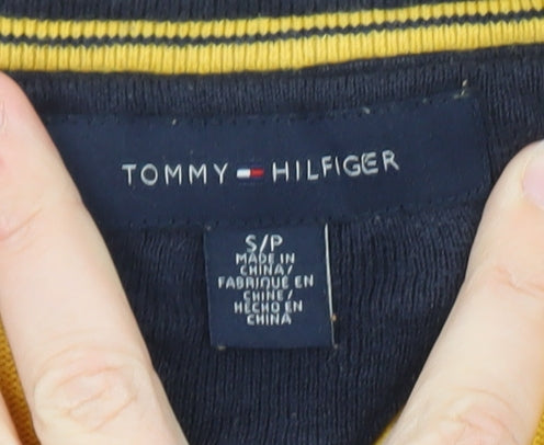Tommy Hilfiger Men's Yellow Cotton V-Neck Jumper Size S