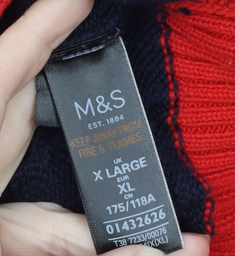 Marks and Spencer Women's Blue Cable Knit V-Neck Cardigan XL