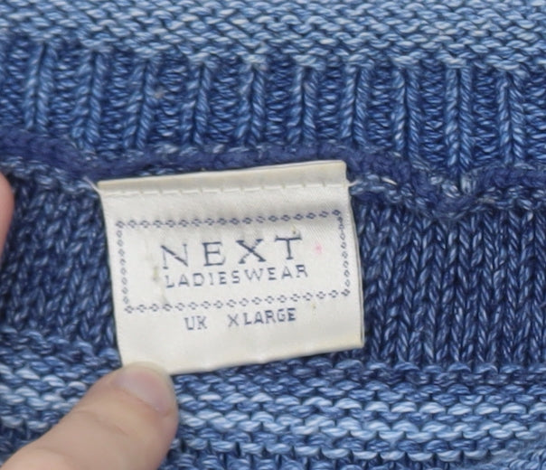 Next Womens Blue Fair Isle Wool Blend Crew Neck Jumper XL