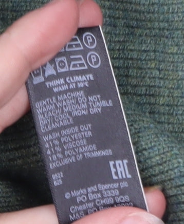 Marks and Spencer Women’s Green Long Knit Open Cardigan Size 16