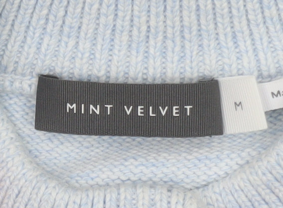 Mint Velvet Women's Blue Crew Neck Button Cardigan M