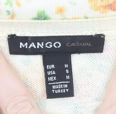 Mango Women’s Multicoloured Floral Crew Neck Jumper Size 12