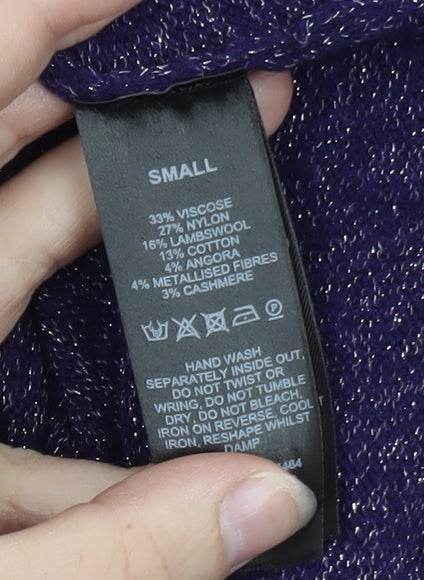 Windsmoor Women's Purple Glitter Long Sleeve Jumper Small