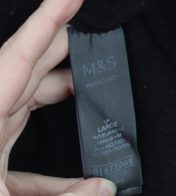 Marks & Spencer Womens Black Wool Beaded Pullover Jumper Size L
