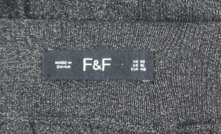 F&F Women’s Grey Pleated Knit Midi Skirt Size 20
