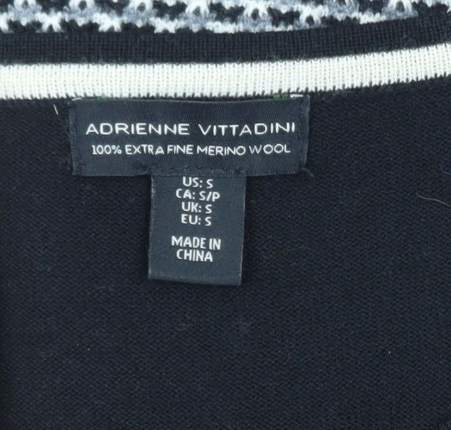 Adrienne Vittadini Women's Black Wool A-Line Dress Size S