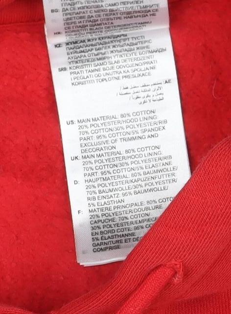 Reebok Men's Red Pullover Hoodie Small Logo Sports Fleece