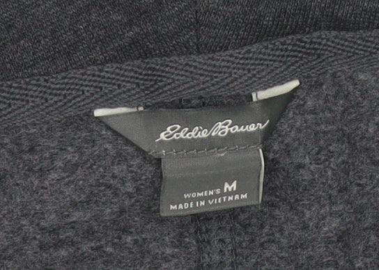Eddie Bauer Women Grey M Open Front Long Sleeve Cotton Blend Coatigan