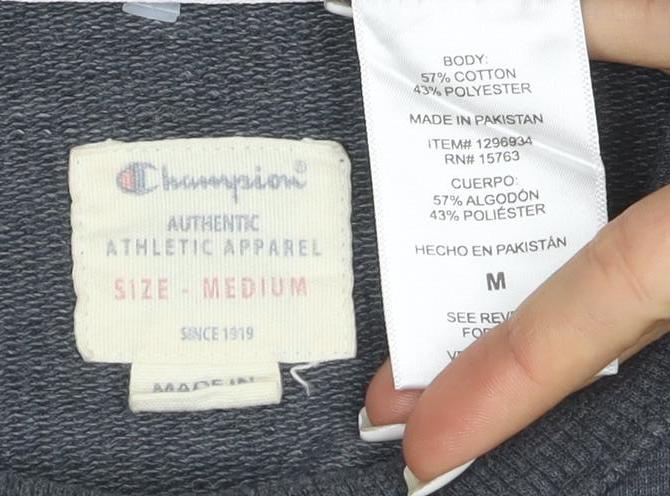 Champion Men's Grey Medium Crew Neck Pullover Sweatshirt