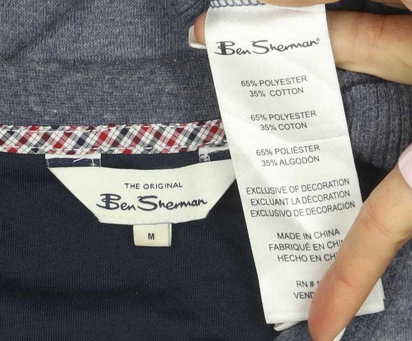Ben Sherman Men Blue M Crew Neck Pullover Sweatshirt