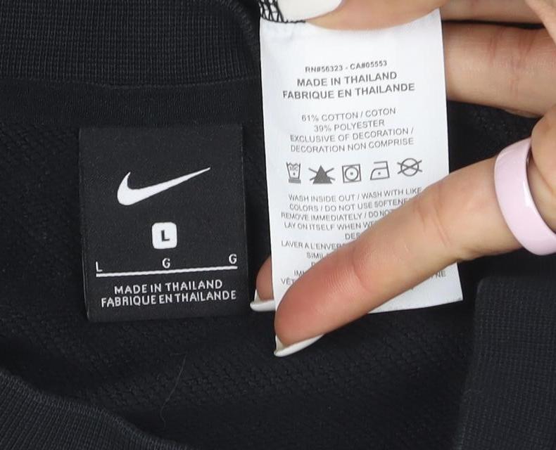 Nike Womens Black L Crew Neck Pullover Sweatshirt