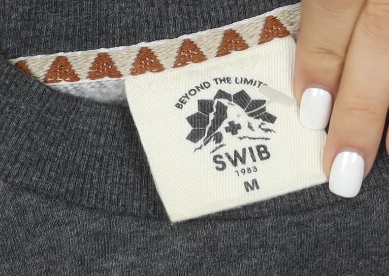 SWIB Men's Grey Crew Neck Graphic Sweatshirt M Outdoor Style
