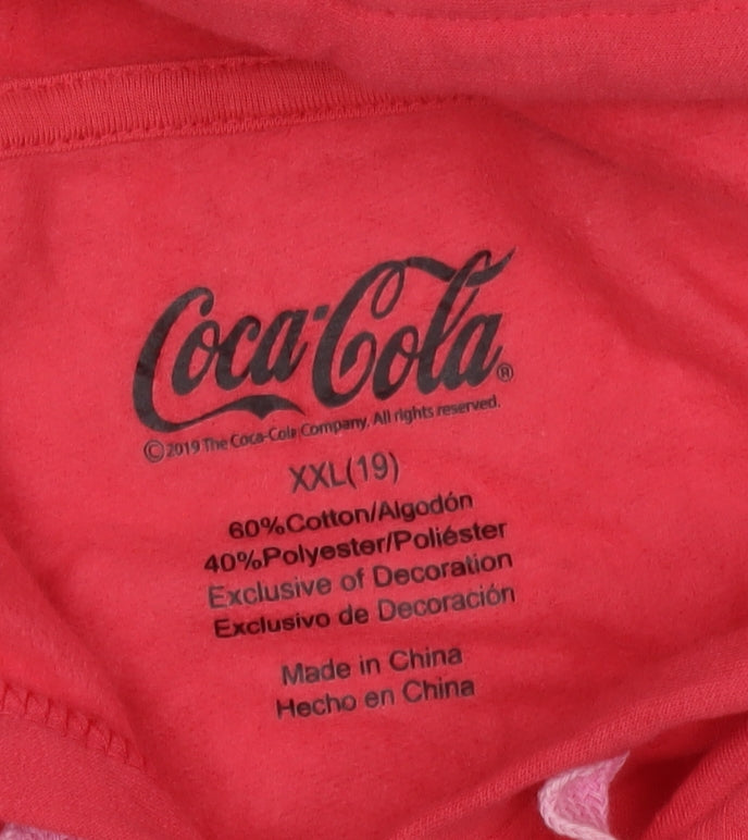 Coca-Cola Women's Red Hooded Pullover Sweatshirt XXL