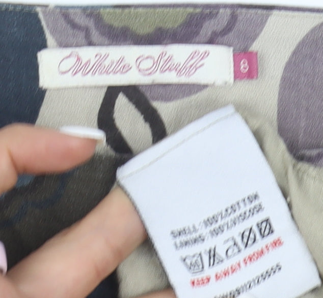 White Stuff Womens Multicoloured Floral A-Line Knee Length Cotton Skirt Size 8