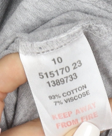 Peter Storm Womens Grey Full Zip Hoodie Size 10 Cotton Blend