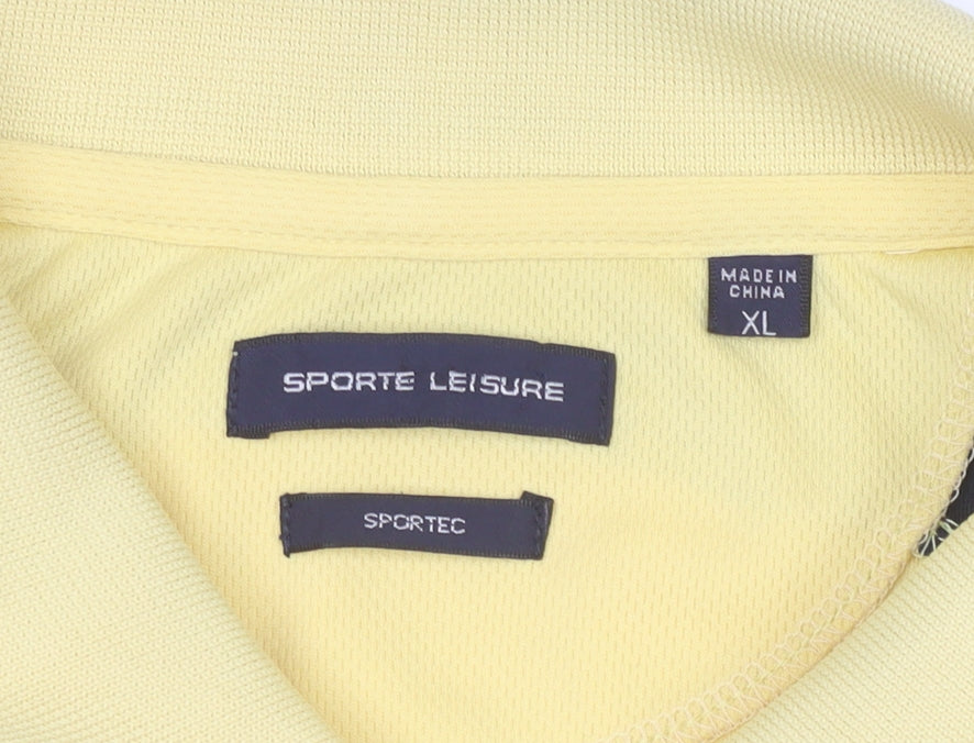 Sporte Leisure Men’s Yellow XL Golf Polo Shirt Moisture Wicking