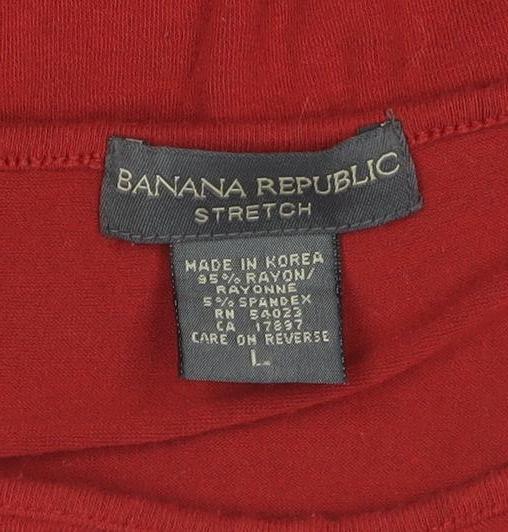 Banana Republic Women’s Red Long Sleeve Keyhole Stretch Top L