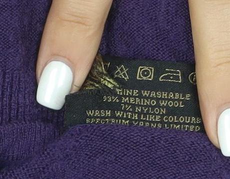 Glenbrae Men Purple Merino Wool V-Neck Jumper M
