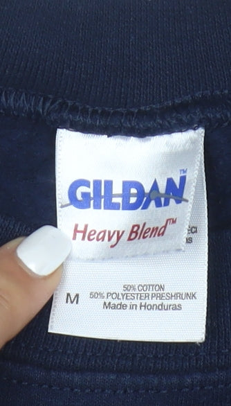 Gildan Men's Blue Heavy Blend Wrestling Graphic Pullover Sweatshirt M