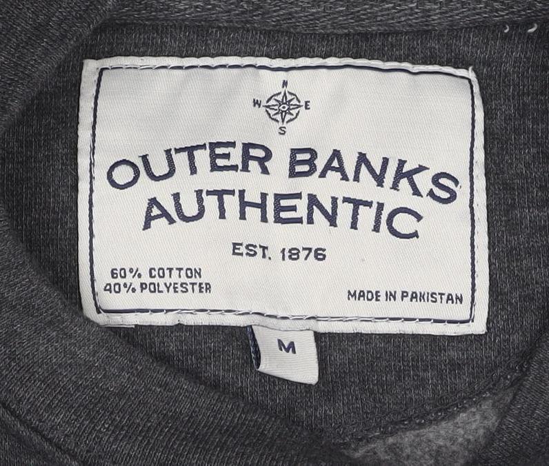 Outer Banks Authentic Mens Grey Graphic Pullover Sweatshirt Size M