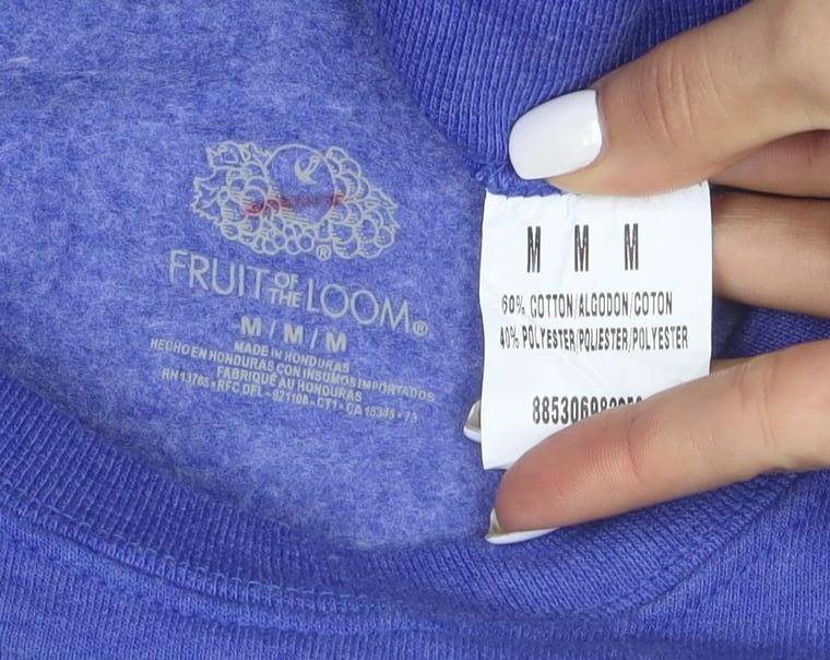 Fruit of the Loom Men's Blue M Pullover Sweatshirt Crew Neck Fleece