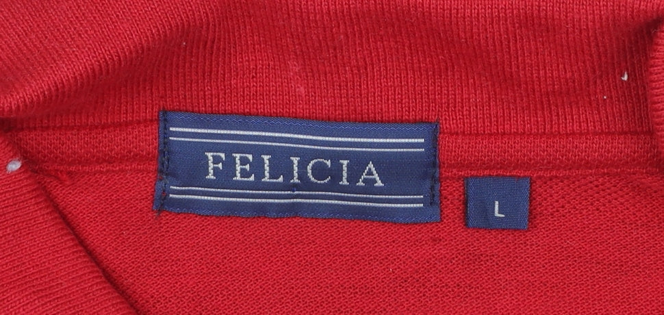 Felicia Men's Multicoloured Striped Cotton Polo Shirt Size L