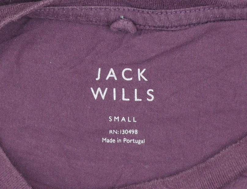 Jack Wills Men's Purple Cotton Crew Neck Short Sleeve T-Shirt Size S