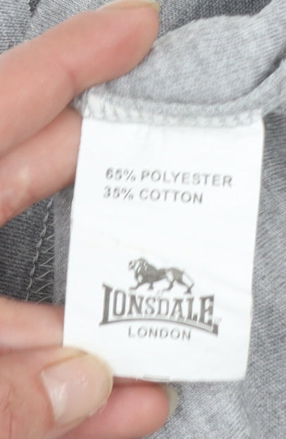 Lonsdale Women’s Grey Logo T-Shirt Size 16 Short Sleeve Jersey Top