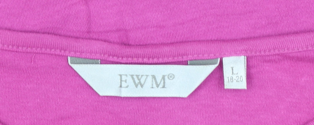 EWM Women’s Pink Cotton Short Sleeve Basic T-Shirt Size 18-20