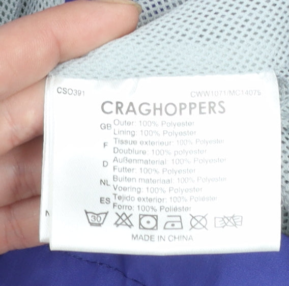 Craghoppers Women Purple Waterproof Hooded Rain Coat UK 12