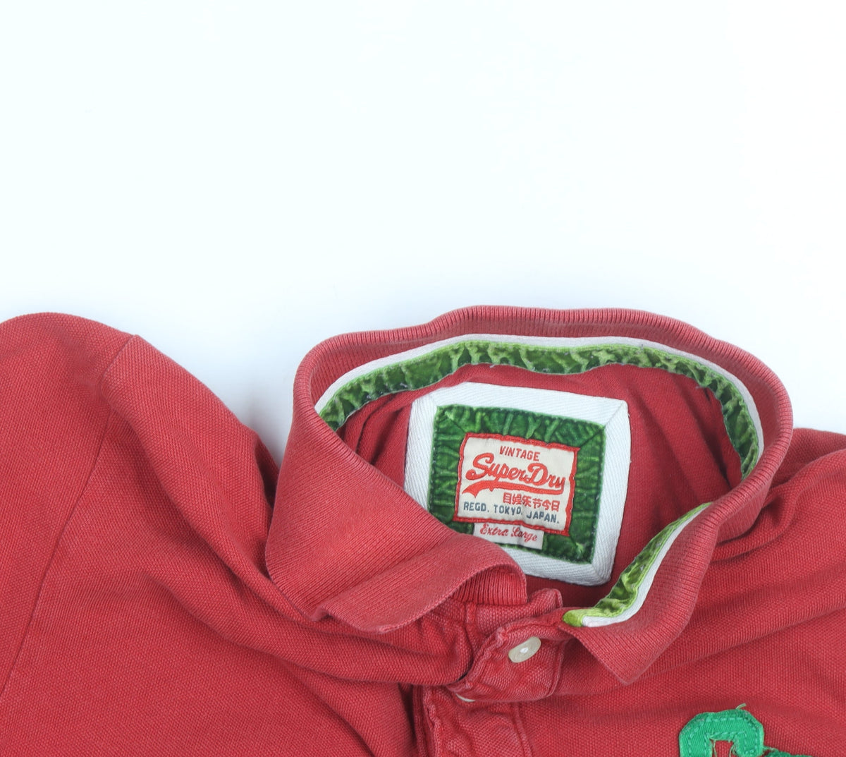 Superdry Men's Red Cotton Polo Shirt Size L Embroidered Logo