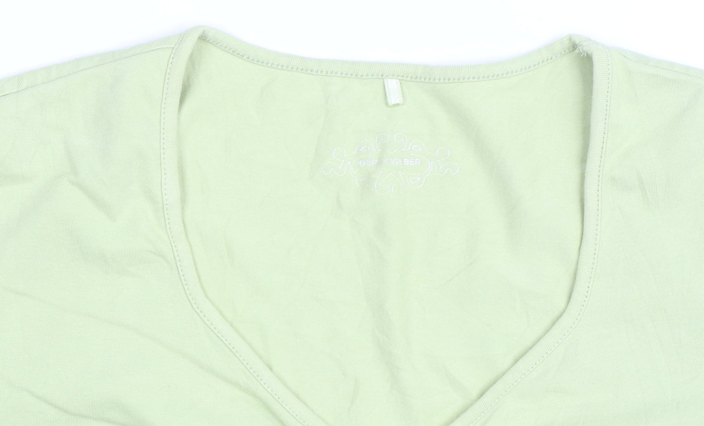 Gerry Weber Women’s Green V-Neck Stretch Cotton T-Shirt Size 18
