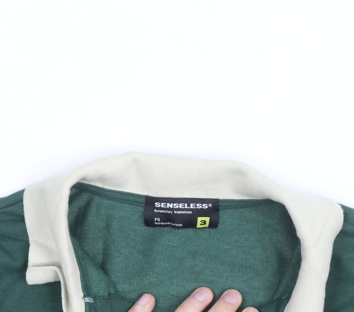 Senseless Mens Green Long Sleeve 1/2 Zip Collared Casual Top Size M