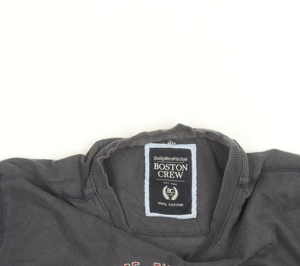 Boston Crew Men's Grey Cotton Cycling Graphic T-Shirt Size L