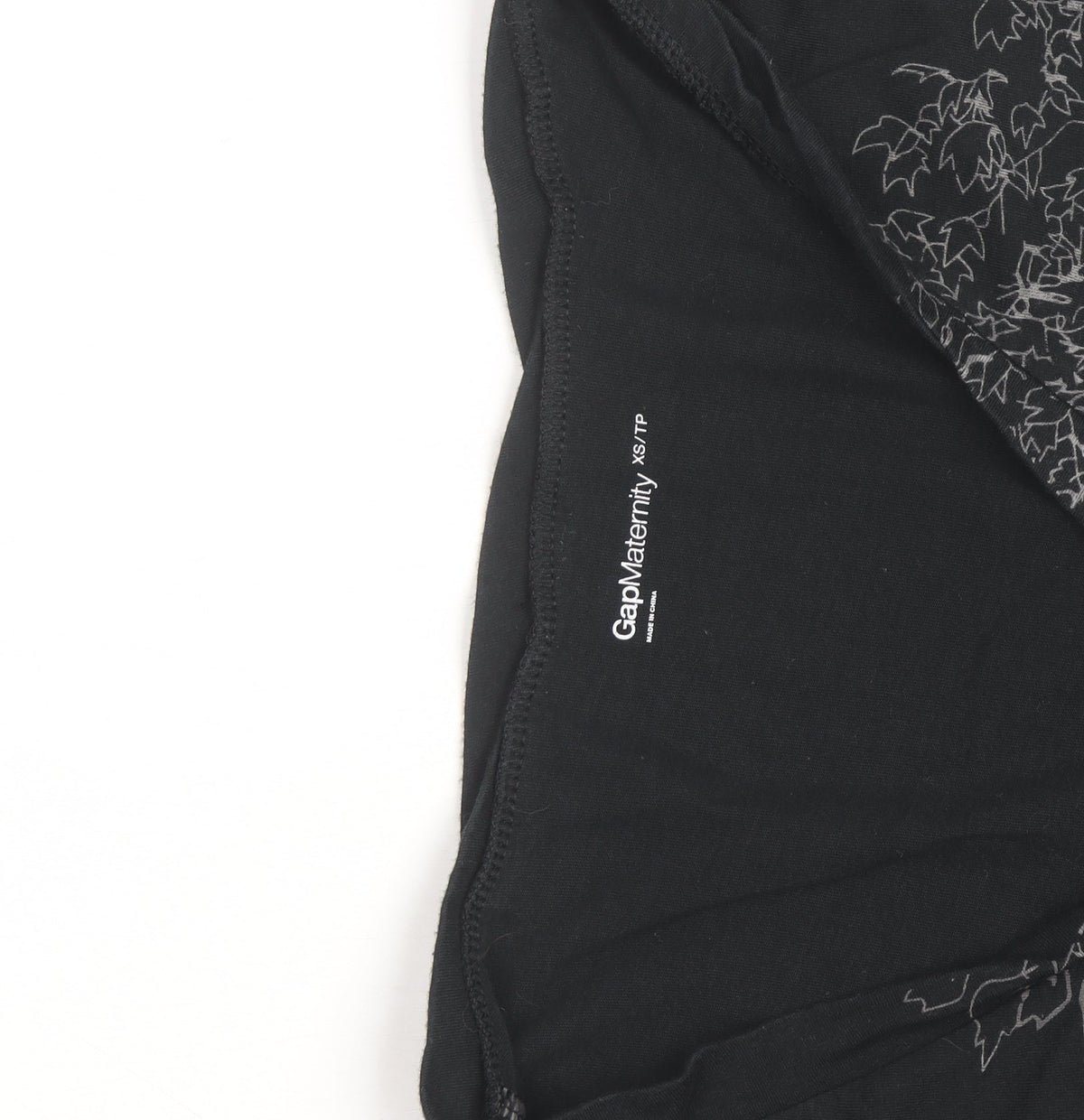 Gap Maternity Women’s Black XS V-Neck Floral Print T-Shirt